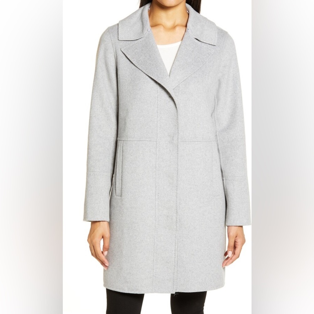 Kenneth Cole New York Wool Blend Coat With Removable Faux Fur Collar - Picture 4 of 9